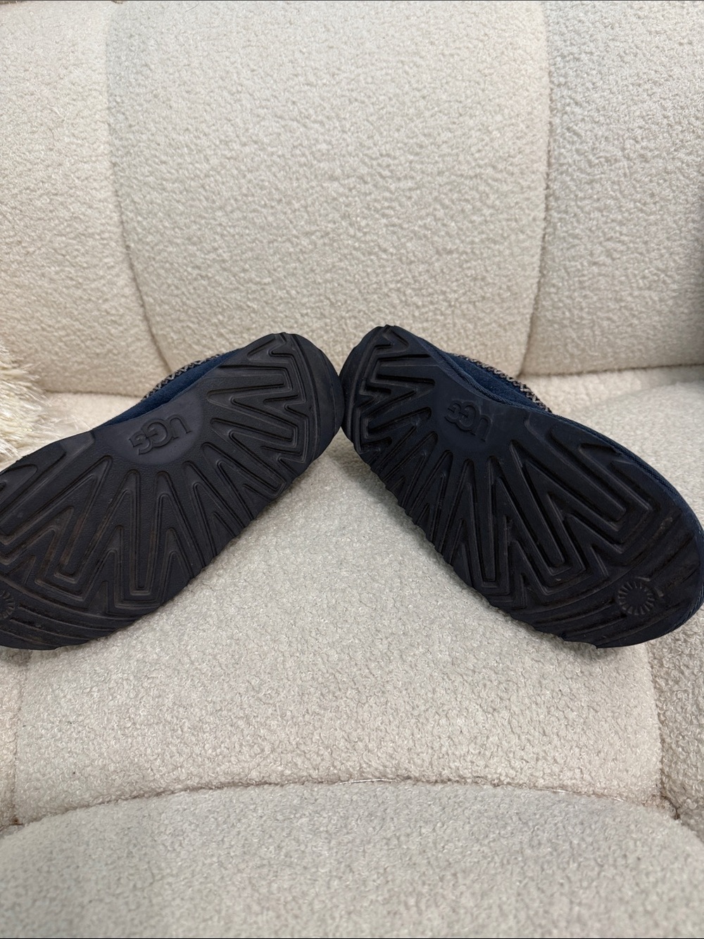 UGG Kids Dark Navy Suede Slip-On Clogs - Picture 6 of 13